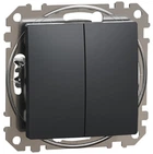 Вимикач 2-клавішний кнопковий Schneider Electric Sedna Design Чорний SDD114118