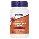 Вітамін D3 5000 МО високої ефективності Vitamin D-3 High Potency Now Foods 30 капсул