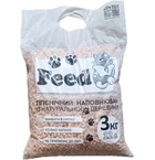 Древесный наполнитель светлый Feedy для котов, грызунов и птиц 3 кг