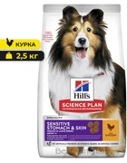 Сухий корм для собак з чутливим травленням і шкірою Hill's Science Plan Adult Sensitive Stomach & Skin Medium з куркою