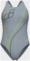 Купальник закритий для жінок Arena TRAIL SWIMSUIT V BACK сірий 38 (009022-520)