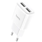 Сетевое зарядное устройство адаптер Hoco C88A Star Round |2USB, 12W/2.4A, многоуровневая система защиты, универсальная совместимость| Белый