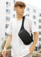 Сумка на пояс бананка Sambag Tirso LCH черный тканевый