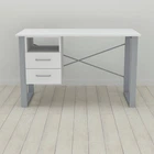 Письмовий стіл із ящиками Ferrum-decor Оскар 750x1400x600 метал Сірий ДСП Біле 16 мм (FRD-103248)