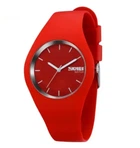 Годинник жіночий Skmei 9068RD Red | Стильний кварцовий годинник з червоним ремінцем (sk9068rd)
