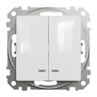 Вимикач двоклавішний Schneider Electric Sedna Design SDD111105L з підсвіткою білий