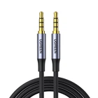 Кабель для навушників з мікрофоном AUX Jack 3.5mm 4 Pin TRRS UGREEN AV183 M/M 4-Pole Microphone Audio Cable шнур аукс для гарнітури мікрофона колонок 2 метри сірий (20782)