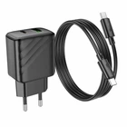 Зарядний пристрій Hoco CS23A 1USB 1USB-C PD/QC 30W + Type-C to Type-C Cable Black