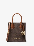 Женская сумка кроссбоди через плечо MICHAEL MICHAEL KORS Mercer Extra-Small Logo and Leather Crossbody Bag BROWN 35T1GM9C0I (20534)