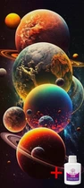 Алмазна мозаїка на підрамнику ColorArt 30x60 Планети TSP1304 + Подарунок лак для покриття