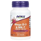 Вітамін Д3 з витамином К2 Now Foods (Mega D-3&MK-7) 5000 МО/180 мкг NOW00384