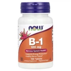 Тиамин, Витамин В1, Vitamin B-1, NOW Foods, 100 мг, 100 таблеток
