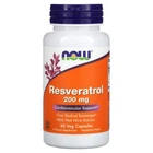 Натуральна добавка Now Foods Natural Resveratrol 200 мг Капсули