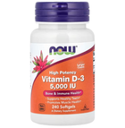 Вітамін D-3, Vitamin D-3, Now Foods, високоефективний, 125 мкг (5000 МО), 240 гелевих капсул