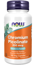 Хром пиколинат, Chromium Picolinate, Now Foods, 200 мкг, 100 вегетарианских капсул