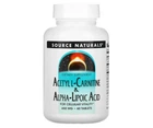 Амінокислота Source Naturals Ацетил-L-Карнітин та Альфа-Ліпоєва Кислота 650 мг