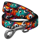 Поводок для собак WAUDOG Nylon Зубастые монстры мультиколор, S, 15 мм × 122 см, металлический карабин — арт. 340-4048