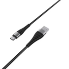 Кабель BOROFONE BX32 USB to Type-C 2.4A, 1m, nylon, aluminum+TPE connectors, Black (6931474710451)
