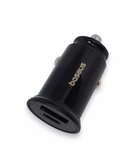 Автомобильная зарядка Baseus USB + PD Type-C разъем QC4.0 быстрая зарядка 12-24V mini Черная (80033)
