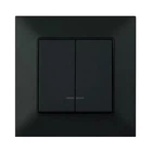 Выключатель двухклавишный Panasonic Arkedia Slim черный с подсветкой wntc01102bl