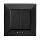 Выключатель двухклавишный Panasonic Arkadia Slim черный wntc0109-2bl