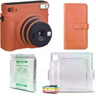 Подарочный набор фотоаппарат Fujifilm Instax Square SQ1, Фотобумага 10 шт, Прозрачный чехол, Фотоальбом 80 фото Оранжевый