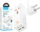 Зарядное устройство Hoco AC10A Socket AC250V/2500W + DC65W (PD3.0, PPS, QC4.0+) порты 2C+2A White (42087)