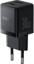 Зарядний пристрій - швидкісний блок живлення Baseus Palm Fast Charger C+U 30W чорний (P1011160A113-00)