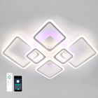Керована світлодіодна LED люстра OVAL RGB 120W 7S біла WHITE Esllse з пультом і додатком для смартфону APP 960x750x110мм