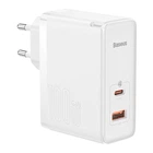 Мережевий зарядний пристрій Baseus GaN5 Pro 2 порти, USB + Type-C 100W Білий + кабель Baseus Mini White Cable Type-C to Type-C 100W(20V/5A)
