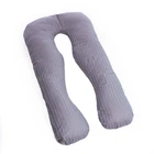 Подушка для беременных и отдыха U-образная MirSon № 8027 Satin Stripe "Light Gray" EcoSilk 140x75x20 см (2200006178651)