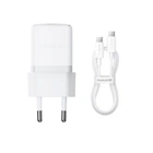 Мережевий зарядний пристрій з кабелем Baseus Palm Fast Charger 1C 30W EU Moon White(With:Baseus Mini White Cable C to C 60W(20V/3A) 1m Moon White) (P10111605213-01)