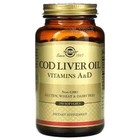 Масло печени трески с витаминами A и D Cod Liver Oil & Vitamins A & D Solgar 250 капсул