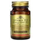 Витамин D3 Холекальциферол Vitamin D3 Cholecalciferol 25 мкг 1000 МЕ Solgar 100 жевательных таблеток