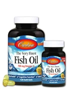 Рыбий Жир, Вкус Лимона, The Very Finest, Carlson, 120+30 желатиновых капсул