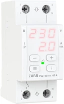 Реле напряжения с контролем тока Zubr CV2-63 red (63 А, 14.4 кВА) (4820120222184)