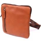 Мужская кожаная сумка через плечо из прочной зернистой кожи SHVIGEL Bag 23151 Рыжий
