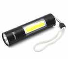Ручний світлодіодний ліхтар Bailong 510 LED USB зарядкою акумуляторний чорний алюмінієвий корпус