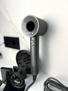 Фен Super Hair Dryer сірий з іонізацією та турборежимом 5 насадок