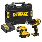 Дриль-шурупокрут DeWALT, безщітковий, ударний, 18 В XR Li-Ion, 5 Аг, 65 Нм, 450-1650 об/хв, патрон 13 мм швидкозатискний,
