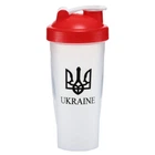 Шейкер для спортивного питания с венчиком Ukraine Zelart 9931 объем 600 мл Clear-Red