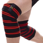 Бинты на колени для приседаний Zelart 2646 длина 2м Black-Red