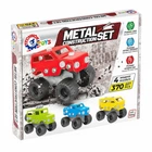 Детский металлический конструктор 9956 “Technok Toys”, 370 деталей, 4 машинки, в коробке