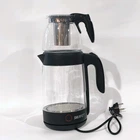 Електричний чайник із заварником 2в1 SMURFETT ST-2233 2.3л+1л 2000W База на 360° Black