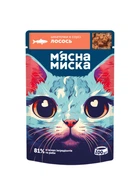 Влажный корм М'ясна Миска кусочки в соусе с лососем 100 г