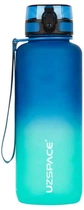 Пляшка для води Uzspace Frosted Gradient Waterbottle 3056 1500 мл блакитно-зелена