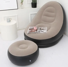 Надувное кресло с пуфом Air Sofa велюровое для детей и взрослых комфортное кресло для отдыха (LIV-S_11C)
