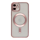 Чохол TPU Metallic Chrome Full Camera with Magsafe для iPhone 12 Колір Chrome Rose