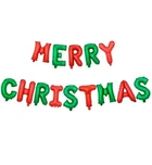 Воздушные шары "Merry Christmas", размер - 40 см., цвет красно-зелёный