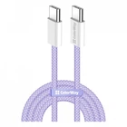 Дата USB-C кабель USB-C 1.0m 60W 3.0А purple ColorWay (CW-CBPDCC061-PU) (260929)